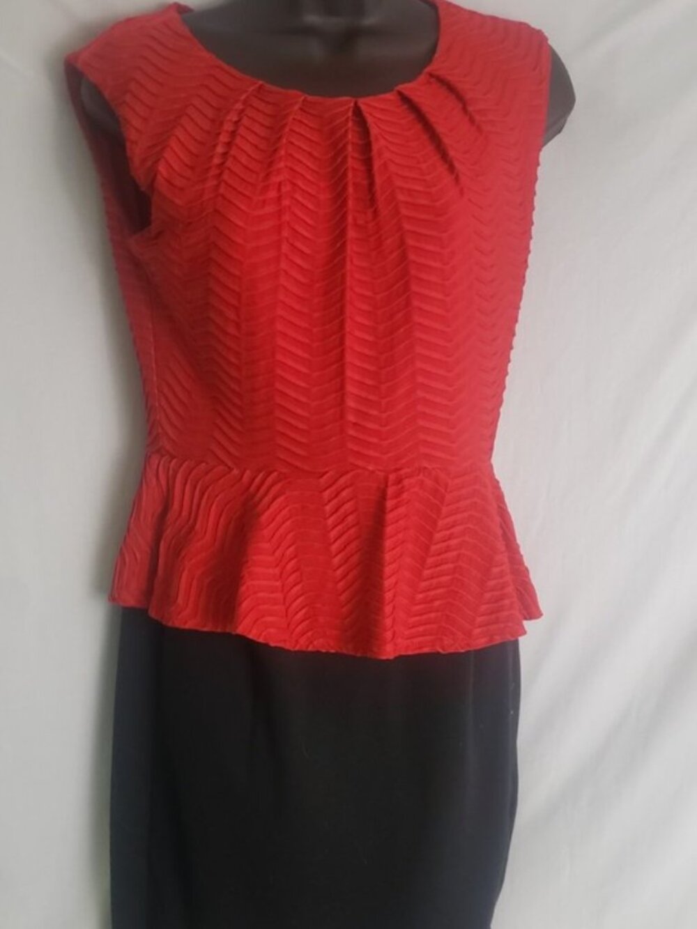 Black And Red Midi Women Dress Sz 6 Enfocus Studios